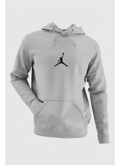 Air Jordan 05 Gri NBA Erkek Kapşonlu Sweatshirt - Hoodie