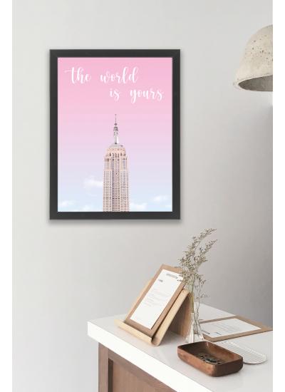 Dekoratif Tablo Empire State The World is Yours Çerçeveli 50x70