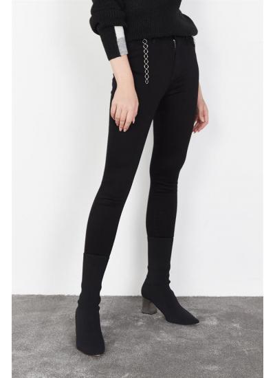 Kadın Siyah Yüksek Bel Skinny Jeans